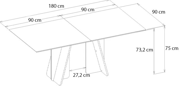Τραπέζι Sevilla Megapap χρώμα sandstone - travertine 180x90x75εκ.