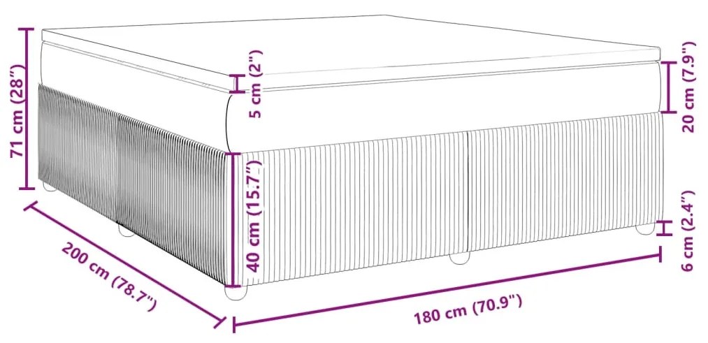 ΚΡΕΒΑΤΙ BOXSPRING ΜΕ ΣΤΡΩΜΑ ΣΚΟΥΡΟ ΠΡΑΣΙΝΟ 180X200ΕΚ. ΒΕΛΟΥΔΙΝΟ 3285659