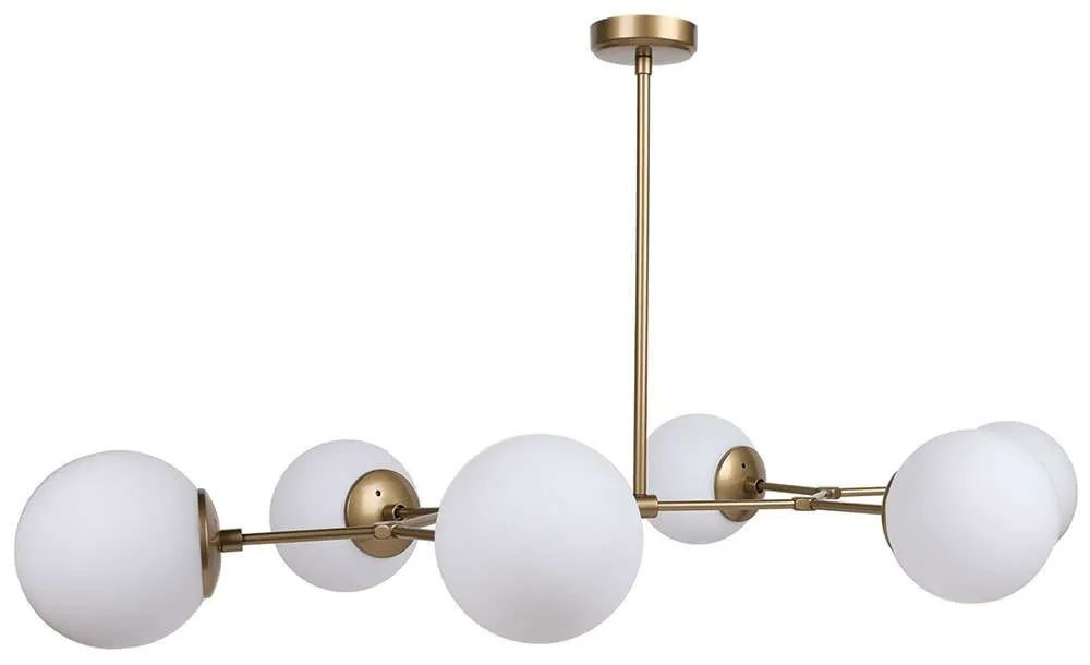 Φωτιστικό Οροφής - Πλαφονιέρα Damar 892OPV1639 100x58x48cm 6xE27 40W Gold-White Opviq
