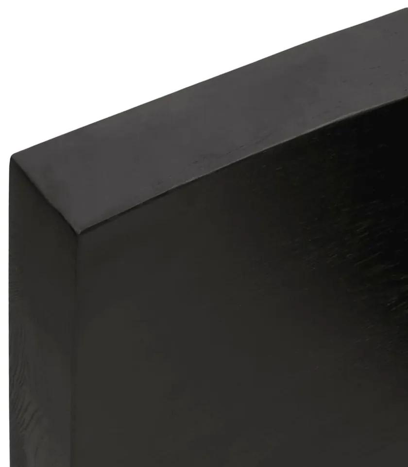 Ράφι Τοίχου Σκούρο Καφέ 80x30x(2-6) εκ. Επεξ. Μασίφ Ξύλο Δρυός - Καφέ