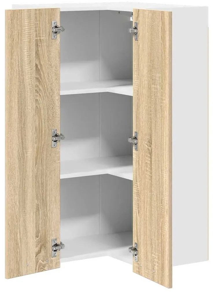 vidaXL Κρεμαστό ντουλάπι Σομόνα Δρυς και Λευκό 57 x 57 x 100 εκ.