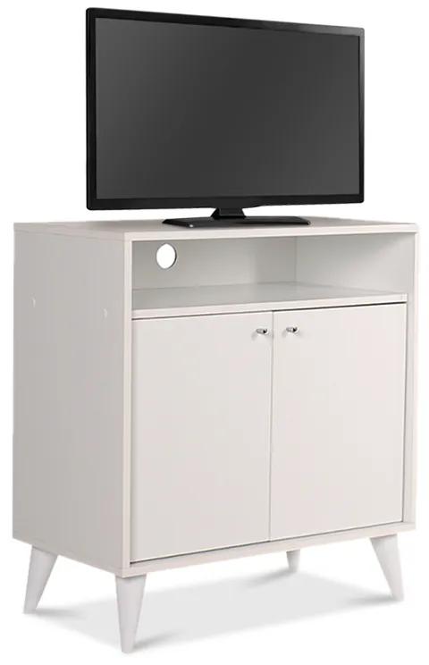 Έπιπλο τηλεόρασης - ντουλάπι - παπουτσοθήκη 6 ζεύγων London Megapap δίφυλλο σε λευκό 73x42x79εκ.