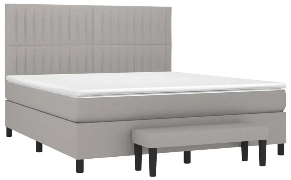 ΚΡΕΒΑΤΙ BOXSPRING ΜΕ ΣΤΡΩΜΑ ΑΝΟΙΧΤΟ ΓΚΡΙ 180X200 ΕΚ. ΥΦΑΣΜΑΤΙΝΟ 3136773