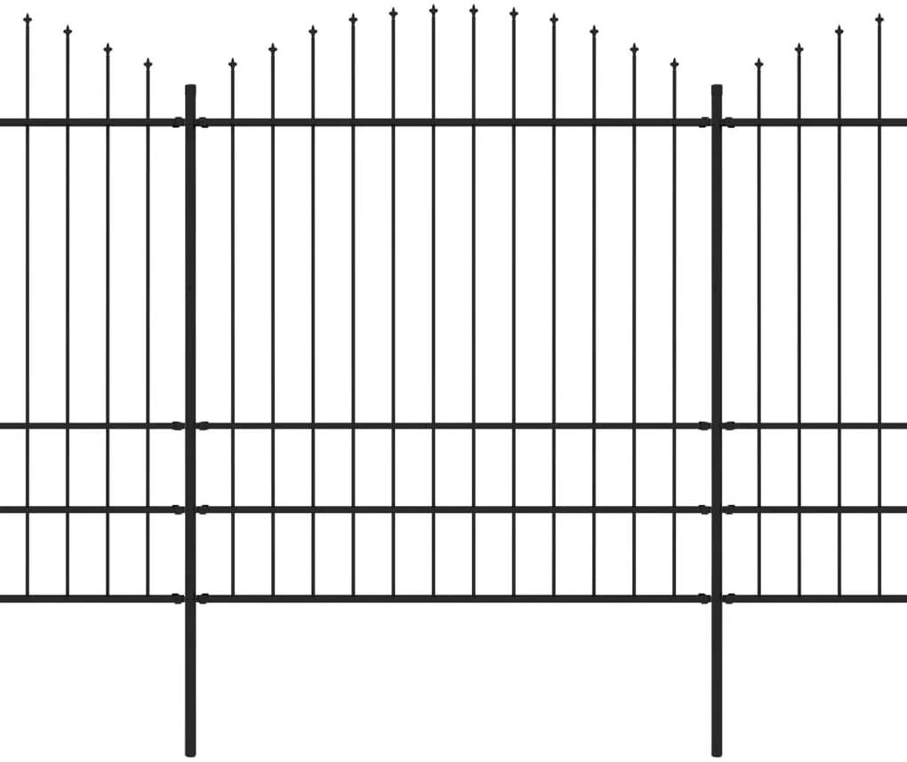 vidaXL Κάγκελα Περίφραξης με Λόγχες Μαύρα (1,75-2) x 6,8 μ. Ατσάλινα