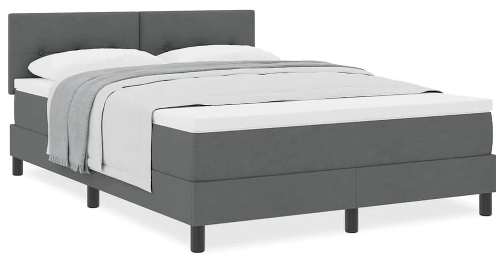 vidaXL Κρεβάτι box spring με στρώμα Σκούρο Γκρι 160 x 200 cm ύφασμα