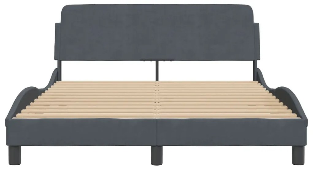 vidaXL Σκελετός Κρεβατιού Dover Σκ. Γκρι 120x200 εκ. Βελούδινο