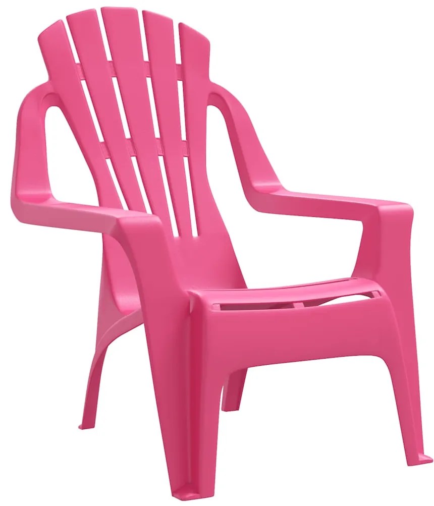 vidaXL Καρέκλες Κήπου Παιδικές 2 τεμ. Ξύλινη Όψη Ροζ 37x34x44 εκ. PP