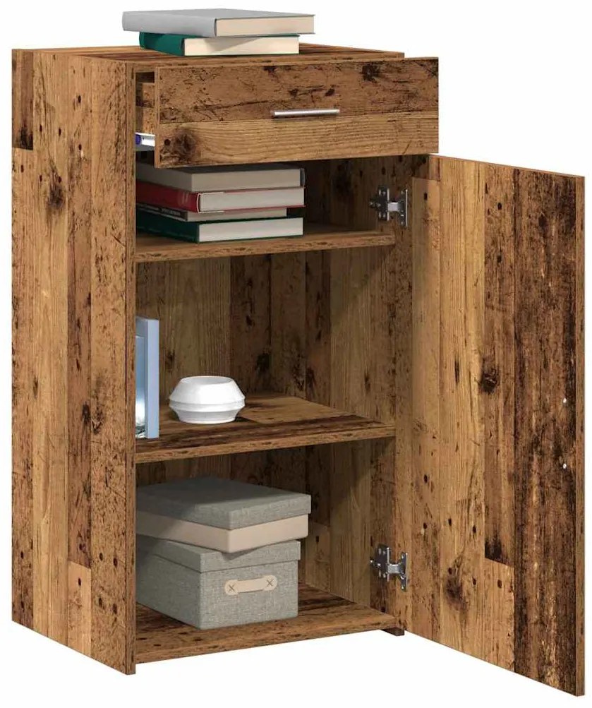 vidaXL Πλαϊνό γραφείο με συρτάρι Παλιό ξύλο 50 x 42,5 x 93 εκ.