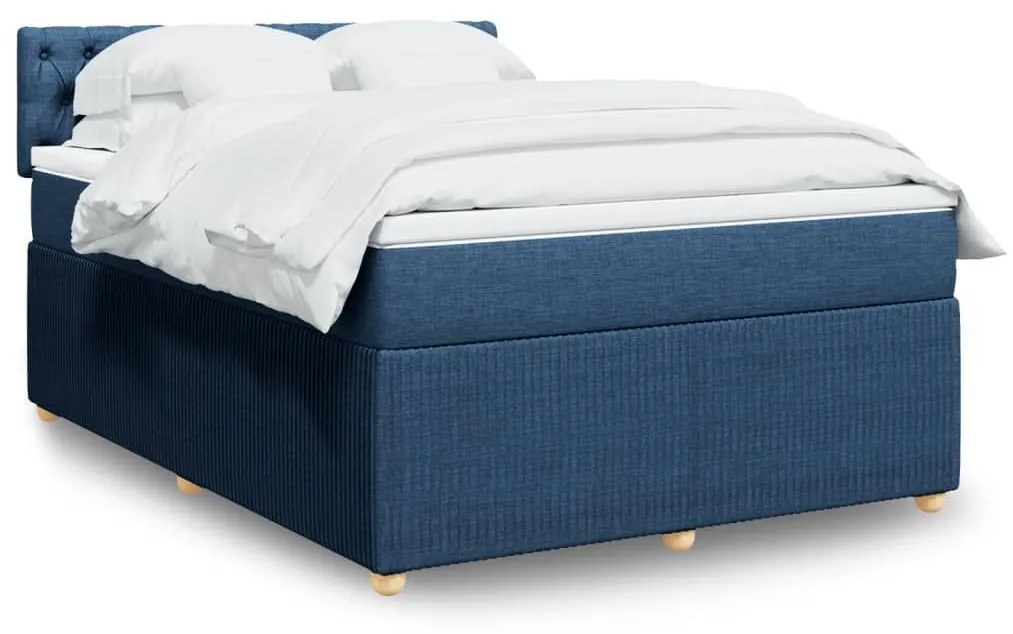 ΚΡΕΒΑΤΙ BOXSPRING ΜΕ ΣΤΡΩΜΑ ΜΠΛΕ 160X200 ΕΚ. ΥΦΑΣΜΑΤΙΝΟ 3289820