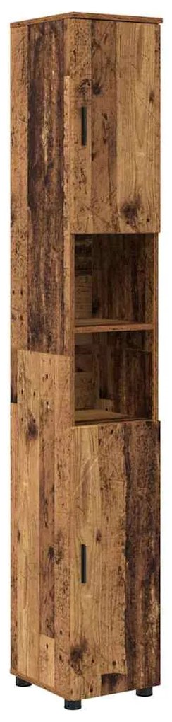 vidaXL Ντουλάπι Μπάνιου με αποθήκευση Παλιό Ξύλο 30 x 35 x 192 εκ.