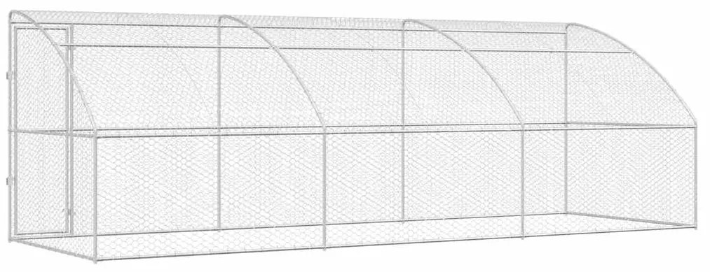 vidaXL Κλουβί Σκύλου με αποθήκευση 3 pcs Ασημί 6 x 2 x 2 m Ατσάλι