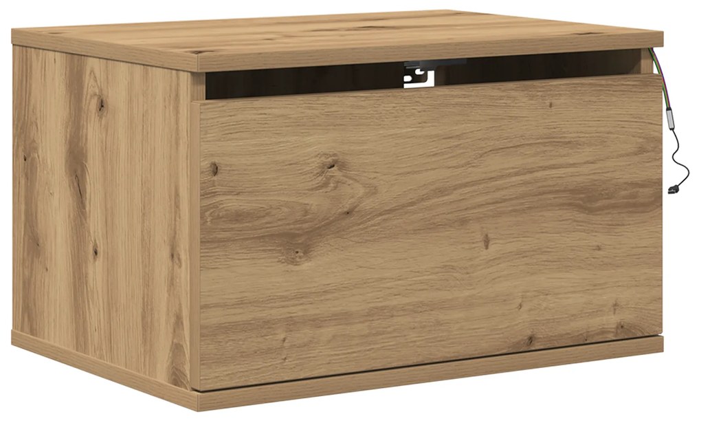 vidaXL κουζίνας κομοδίνο με LED τοίχου Artisan Oak 50x36x30 εκ.