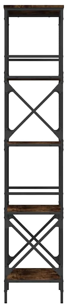 vidaXL Βιβλιοθήκη 5 Επιπέδων Καπνιστή Δρυς 59x35x171 εκ. Επεξεργ. Ξύλο