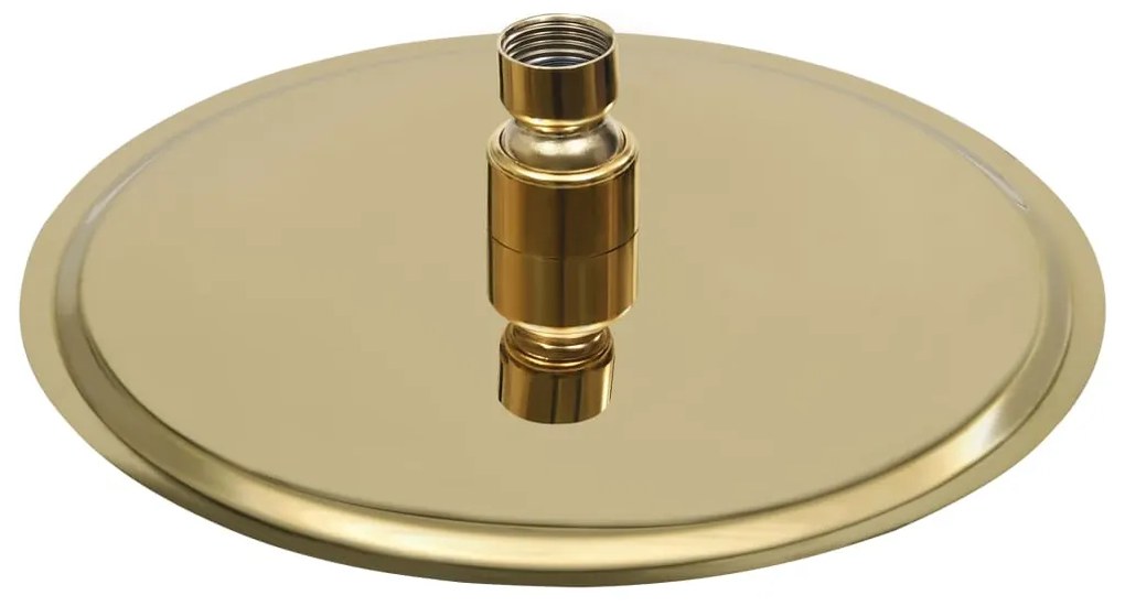 vidaXL Κεφαλή Nτους Βροχή Στρογγυλή Χρυσή 20 εκ. από Ανοξείδωτο Ατσάλι