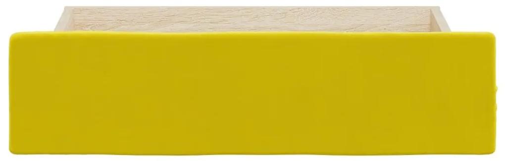 Συρτάρια Κρεβατιού 2 τεμ. Κίτρινα Επεξ. Ξύλο και Βελούδο - Κίτρινο