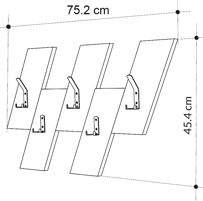 Κρεμάστρα τοίχου Livy Megapap χρώμα sapphire oak - γκρι ρετρό 75,2x1,8x45,3εκ. - GP037-0207,1