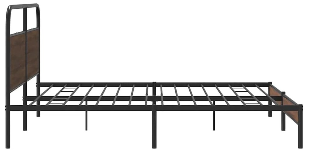 vidaXL Σκελετός Κρεβ. Χωρίς Στρώμα Καφέ Δρυς 180x200 εκ. Μεταλλικό