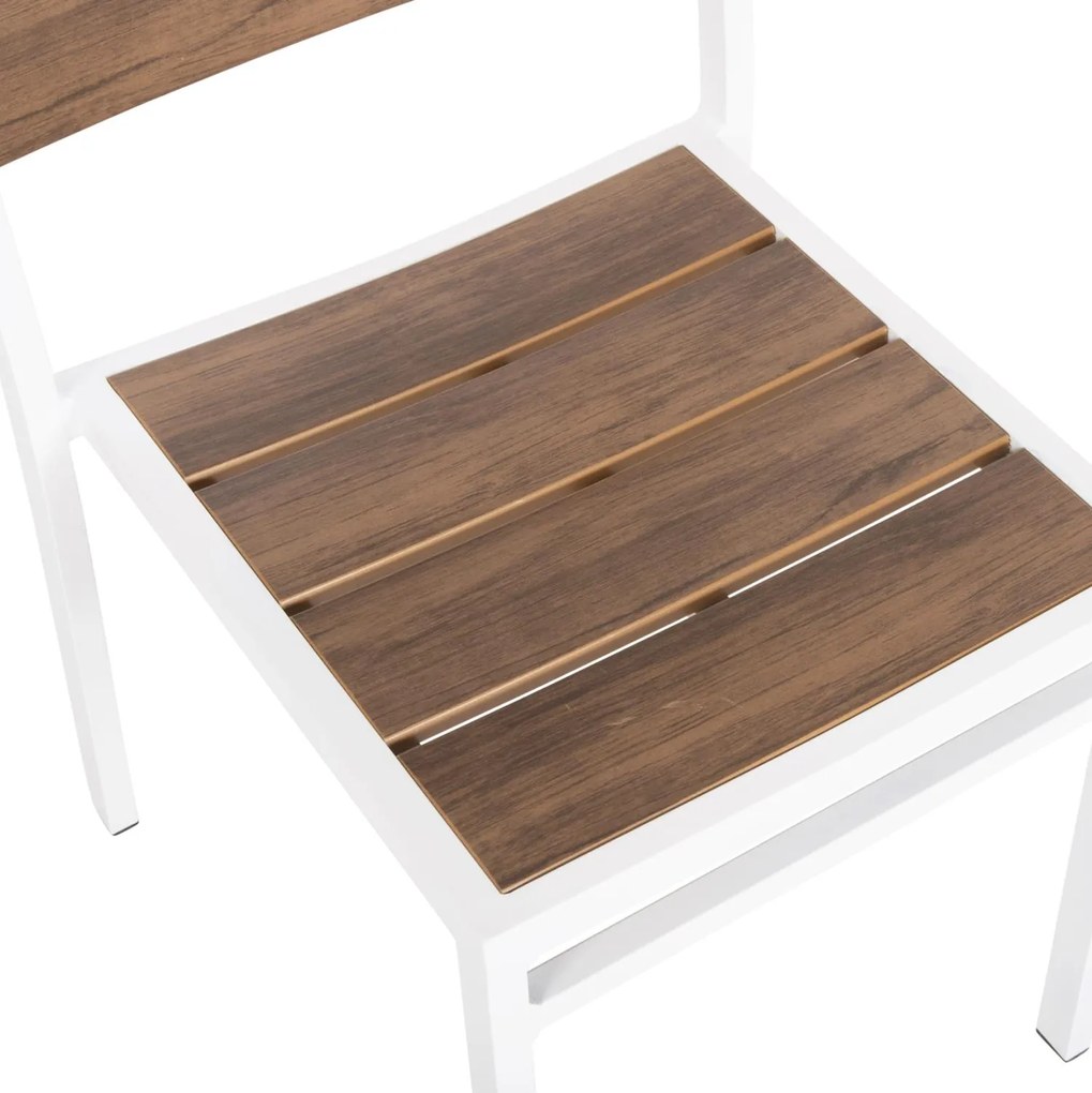 Καρέκλα SAGA C6063.01 Αλουμινίου Λευκή με Polywood 46x52x86Υεκ. 46x52x86 εκ.