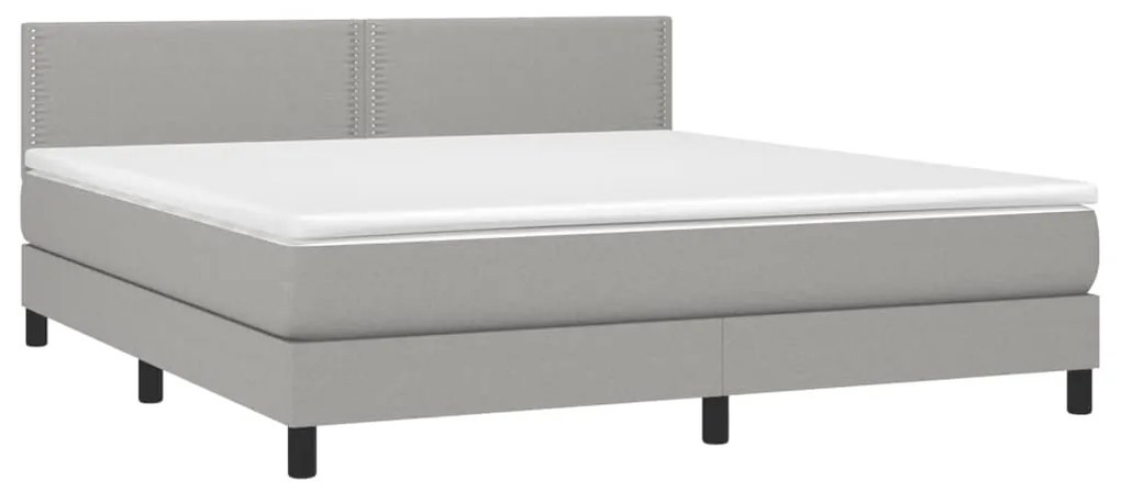 ΚΡΕΒΑΤΙ BOXSPRING ΜΕ ΣΤΡΩΜΑ &amp; LED ΑΝ.ΓΚΡΙ 180X200 ΕΚ ΥΦΑΣΜΑΤΙΝΟ 3133093