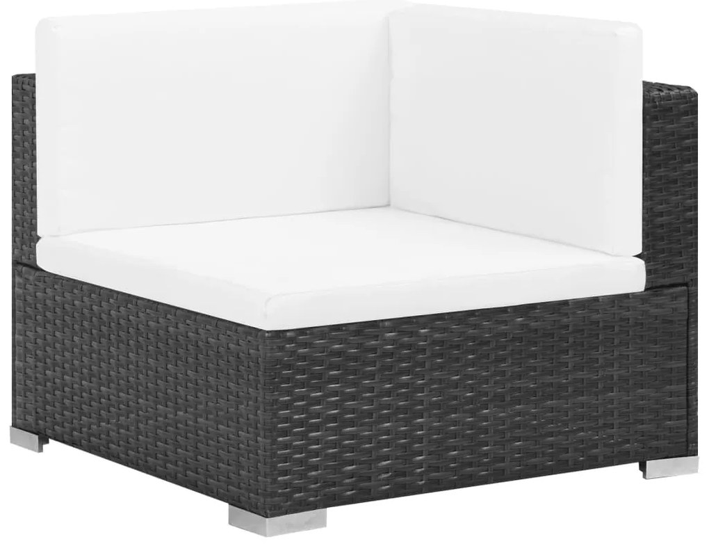 vidaXL Σαλόνι Κήπου 6 Τεμαχίων Μαύρο από Συνθετικό Ρατάν με Μαξιλάρια