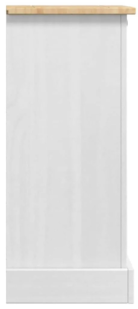 vidaXL Κομοδίνο Λευκό 35 x 32,5 x 74 εκ. Στερεά ξυλεία πεύκου