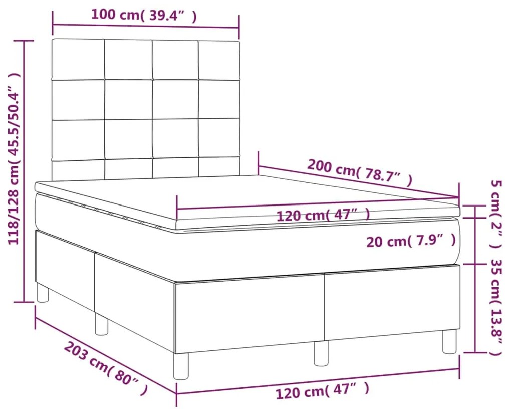 ΚΡΕΒΑΤΙ BOXSPRING ΜΕ ΣΤΡΩΜΑ ΣΚΟΥΡΟ ΓΚΡΙ 120X200 ΕΚ. ΥΦΑΣΜΑΤΙΝΟ 3141762