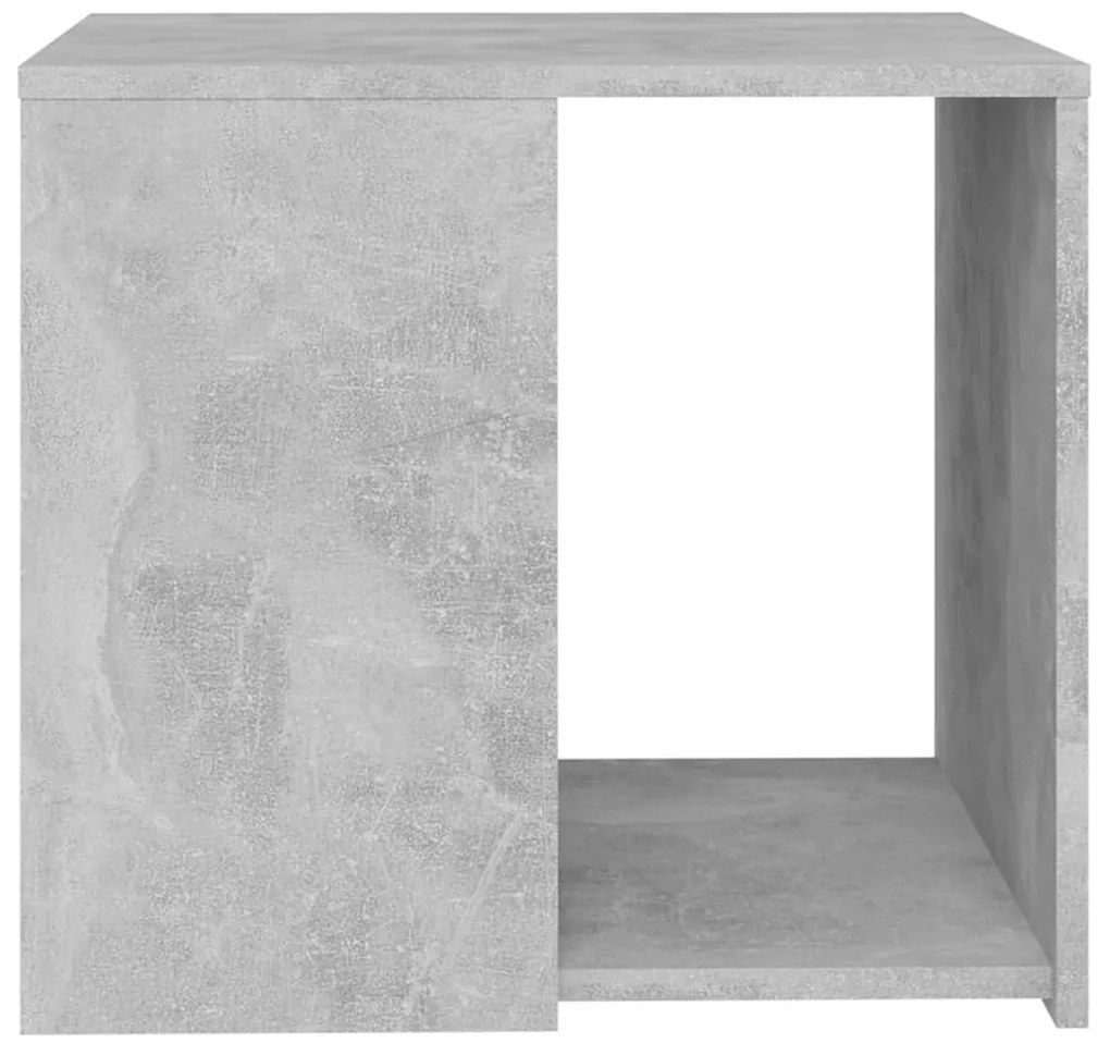 vidaXL Τραπέζι Βοηθητικό Γκρι Σκυροδέματος 50x50x45 εκ. Επεξ. Ξύλο