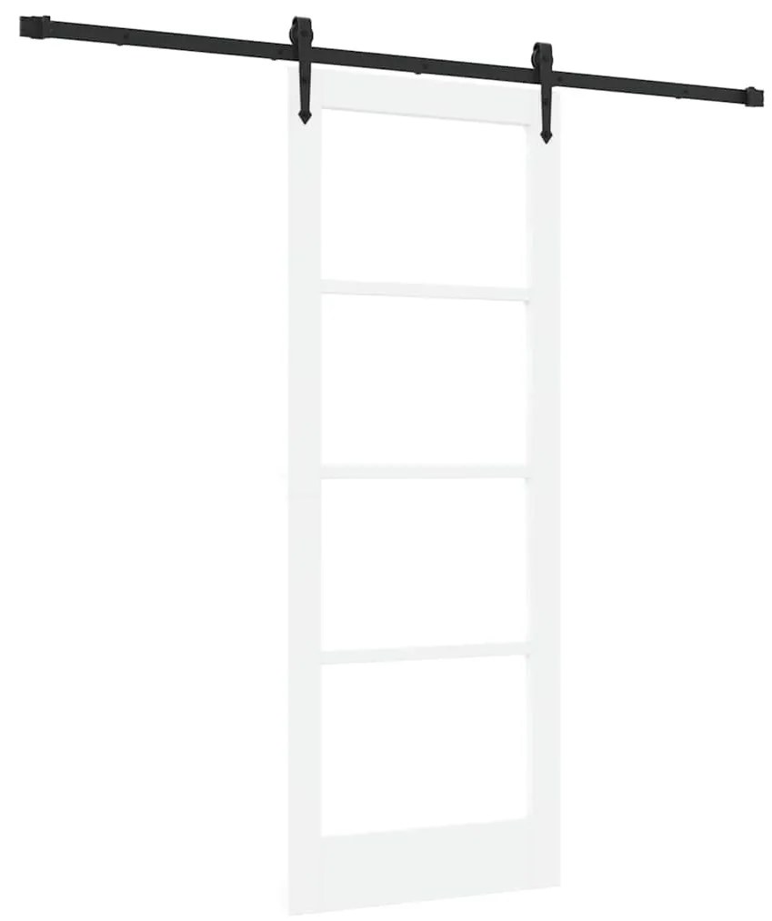 vidaXL Συρόμενη Πόρτα Χειροκίνητος Λευκό 78 x 202 εκ. Ξύλο και μέταλλο