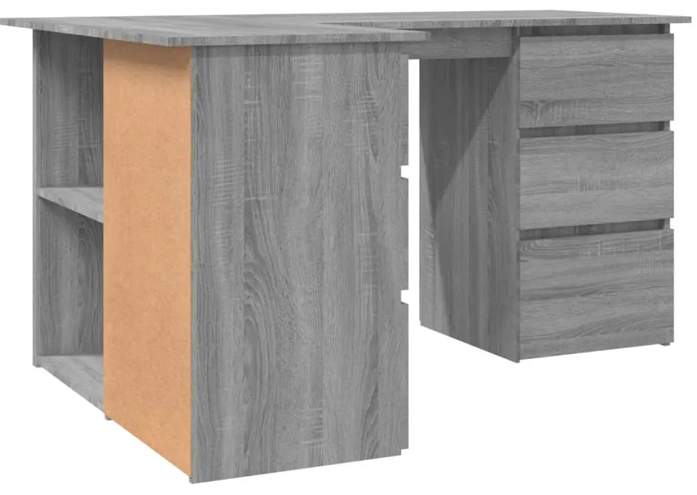vidaXL Γραφείο Γωνιακό Γκρι Sonoma 145x100x76 εκ. Επεξεργασμένο Ξύλο