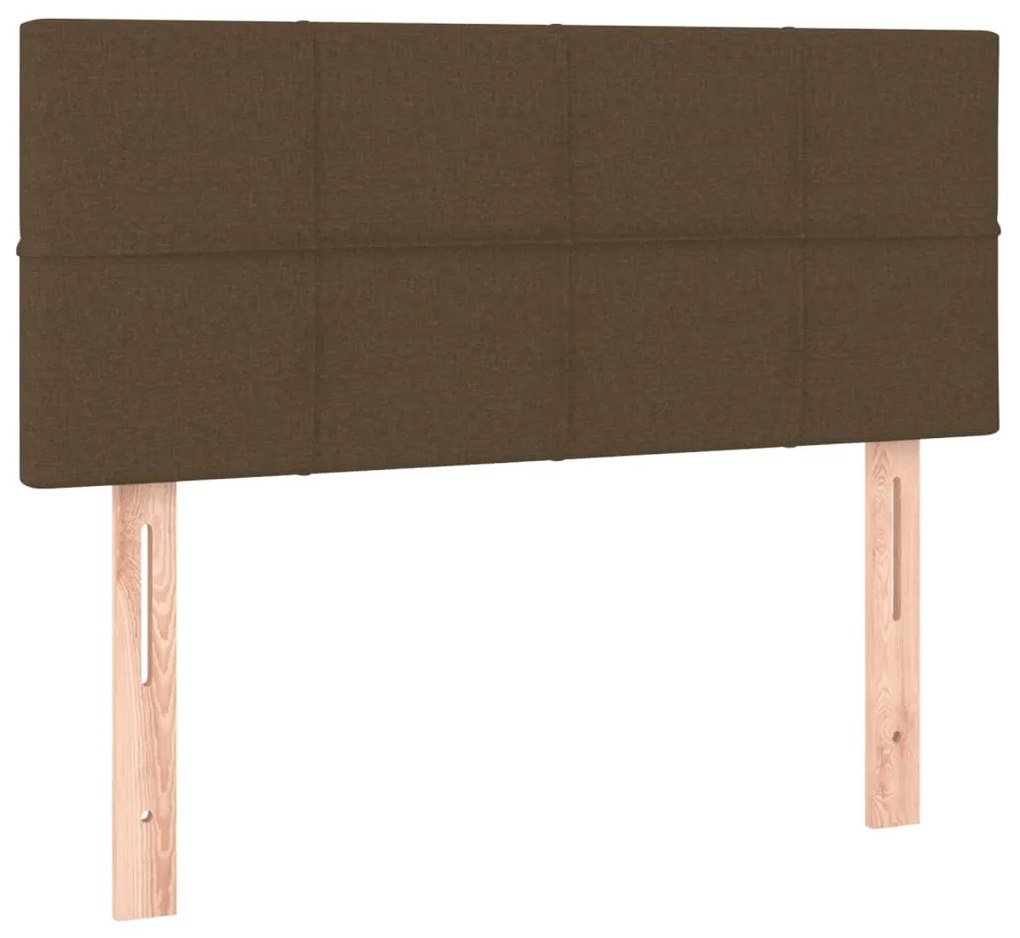 Κρεβάτι Boxspring με Στρώμα & LED Σκ.Καφέ 120x190εκ. Υφασμάτινο 3270042
