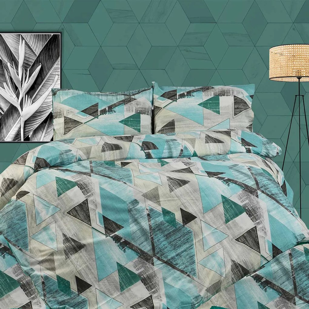 Φανελένια Παπλωματοθήκη Μονή (160x240) Dimcol Geometrical 332
