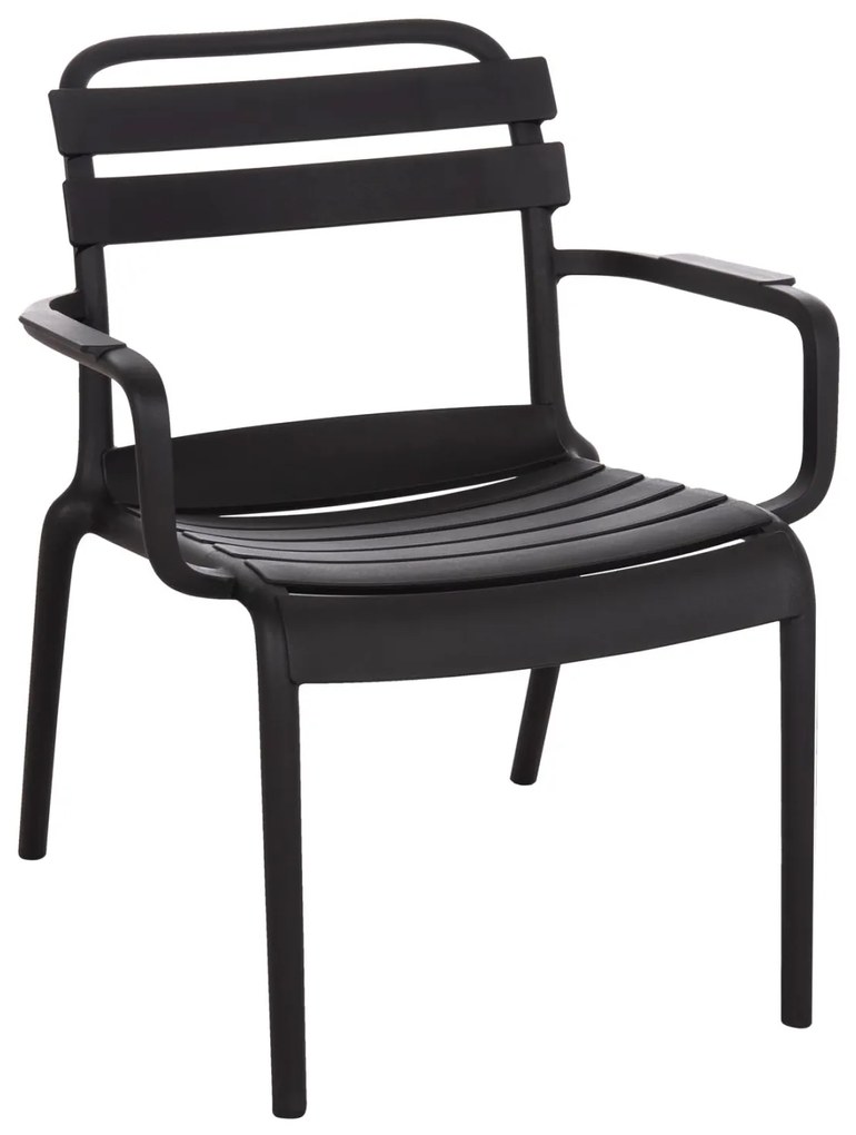 Καρέκλα - Πολυθρόνα KORVER C6333.02 Πολυπροπυλένιο Μαύρο 63,5x65x76Υ εκ. 63.5x65x76 εκ.