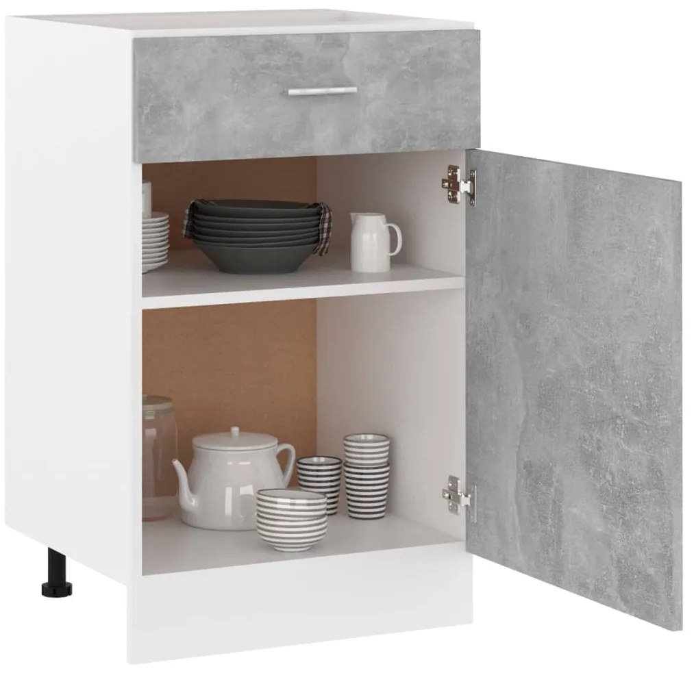 vidaXL Ντουλάπι με Συρτάρι Lyon Γκρι Σκυροδέματος 50x46x81,5 εκ