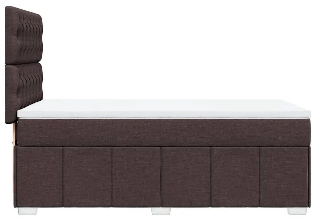 vidaXL Κρεβάτι Boxspring με Στρώμα Σκούρο Καφέ 80x200 εκ. Υφασμάτινο