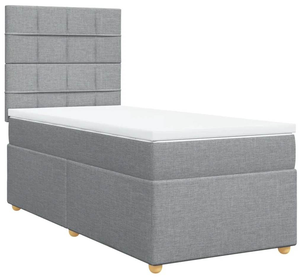 ΚΡΕΒΑΤΙ BOXSPRING ΜΕ ΣΤΡΩΜΑ ΑΝΟΙΧΤΟ ΓΚΡΙ 90X190 ΕΚ. ΥΦΑΣΜΑΤΙΝΟ 3291135