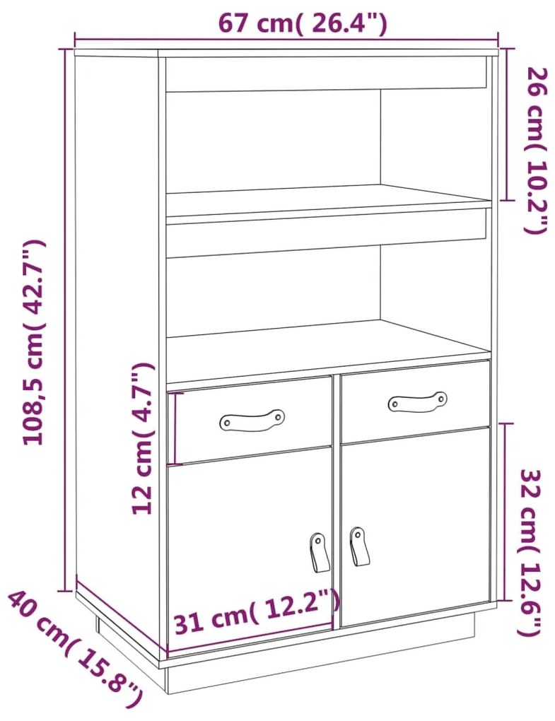 ΝΤΟΥΛΑΠΙ ΨΗΛΟ ΜΑΥΡΟ 67X40X108,5 ΕΚ. ΑΠΟ ΜΑΣΙΦ ΞΥΛΟ ΠΕΥΚΟΥ 820161