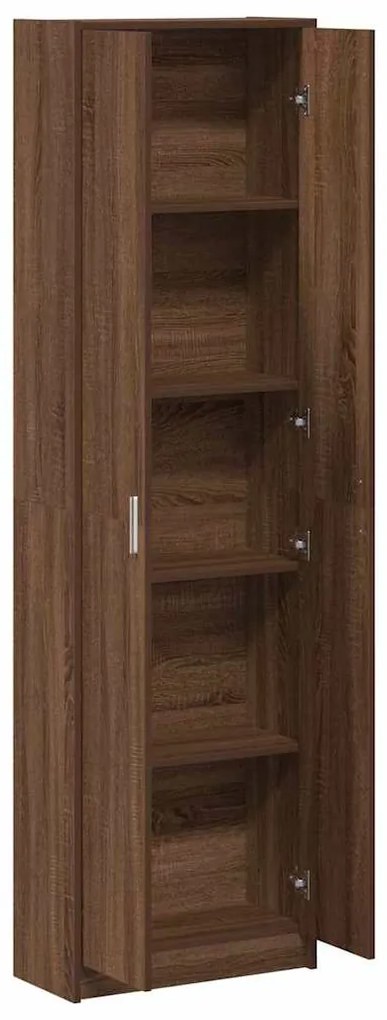 vidaXL Ντουλάπι με ράφι Καφέ δρυς 55 x 25 x 189 εκ. Επεξεργασμένο ξύλο
