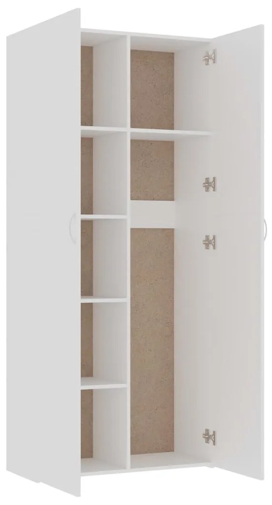 vidaXL Ντουλάπα Λευκή 80 x 35,5 x 180 εκ. από Μοριοσανίδα