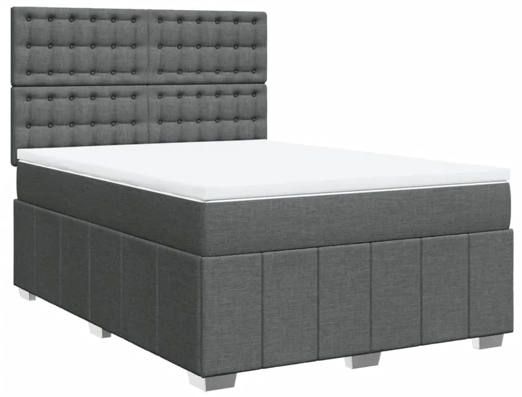 ΚΡΕΒΑΤΙ BOXSPRING ΜΕ ΣΤΡΩΜΑ ΣΚΟΥΡΟ ΓΚΡΙ 160X200 ΕΚ ΥΦΑΣΜΑΤΙΝΟ 3291734