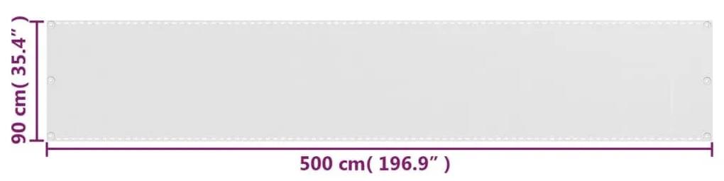 Διαχωριστικό Βεράντας Λευκό 90 x 500 εκ. από HDPE - Λευκό