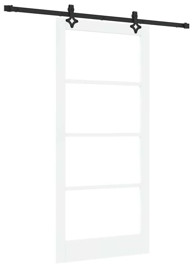vidaXL Συρόμενη Πόρτα Χειροκίνητος Λευκό 93 x 202 cm Ξύλο και μέταλλο