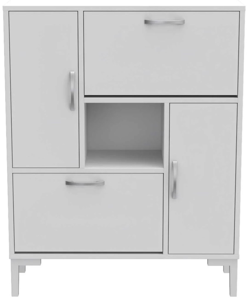 ΠΑΠΟΥΤΣΟΘΗΚΗ MEDY HM18187.03 ΜΕΛΑΜΙΝΗ ΣΕ ΛΕΥΚΟ-ΛΕΥΚΑ ΠΟΔΙΑ 86,5x30x109Υεκ