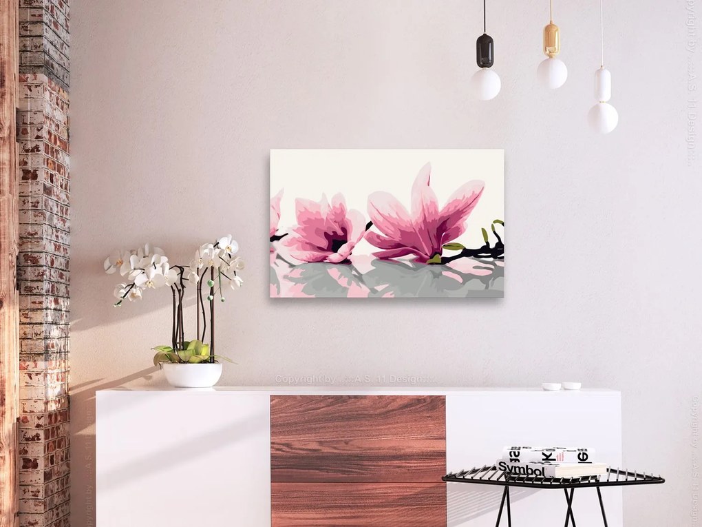 Πίνακας για να τον ζωγραφίζεις - Magnolia (White Background) 60x40
