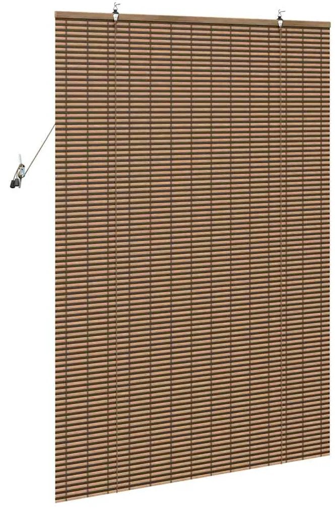 vidaXL Ρολό Παραθύρου με κουρτίνες Καφέ 120 x 160 cm Μπαμπού