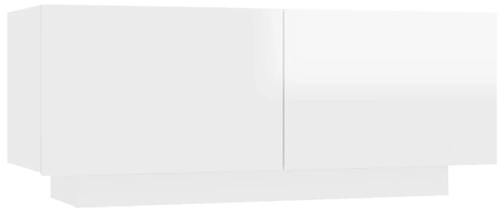 Έπιπλο Τηλεόρασης Γυαλιστερό Λευκό 100x35x40 εκ. Μοριοσανίδα - Λευκό