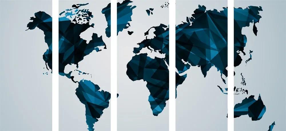 Χάρτης εικόνων 5 μερών του κόσμου σε διανυσματικά γραφικά - 200x100