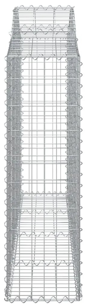 Συρματοκιβώτια Τοξωτά 12 τεμ. 200x30x100/120 εκ. Γαλβαν. Ατσάλι - Ασήμι