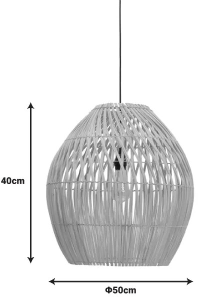 ΦΩΤΙΣΤΙΚΟ ΟΡΟΦΗΣ IRDEN INART RATTAN ΣΕ ΦΥΣΙΚΗ ΑΠΟΧΡΩΣΗ Φ50X40ΕΚ