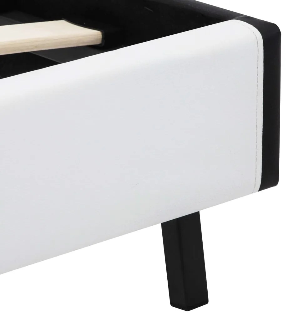 vidaXL Πλαίσιο Κρεβατιού με LED Λευκό 160x200 εκ. από Συνθετικό Δέρμα