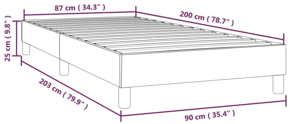 Πλαίσιο Κρεβατιού Boxspring Σκούρο Γκρι 90 x 200 εκ. Υφασμάτινο - Γκρι